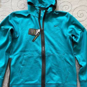 NIKE THERMA TECH BLUE TEAL AQUA HOODIE JACKET SIZE M MEN $130.00